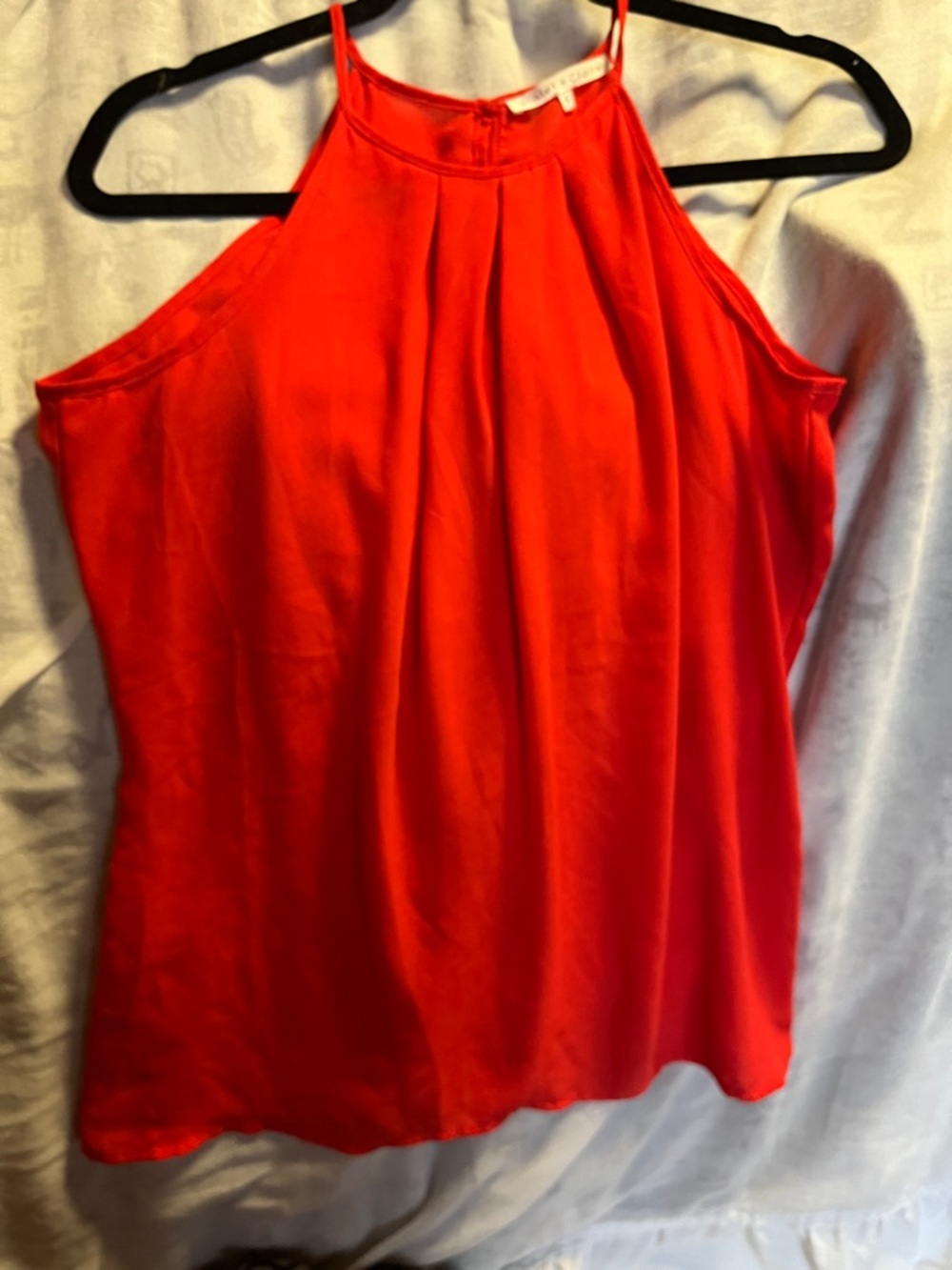 Violet & Claire Red Pleated Halter Camisole